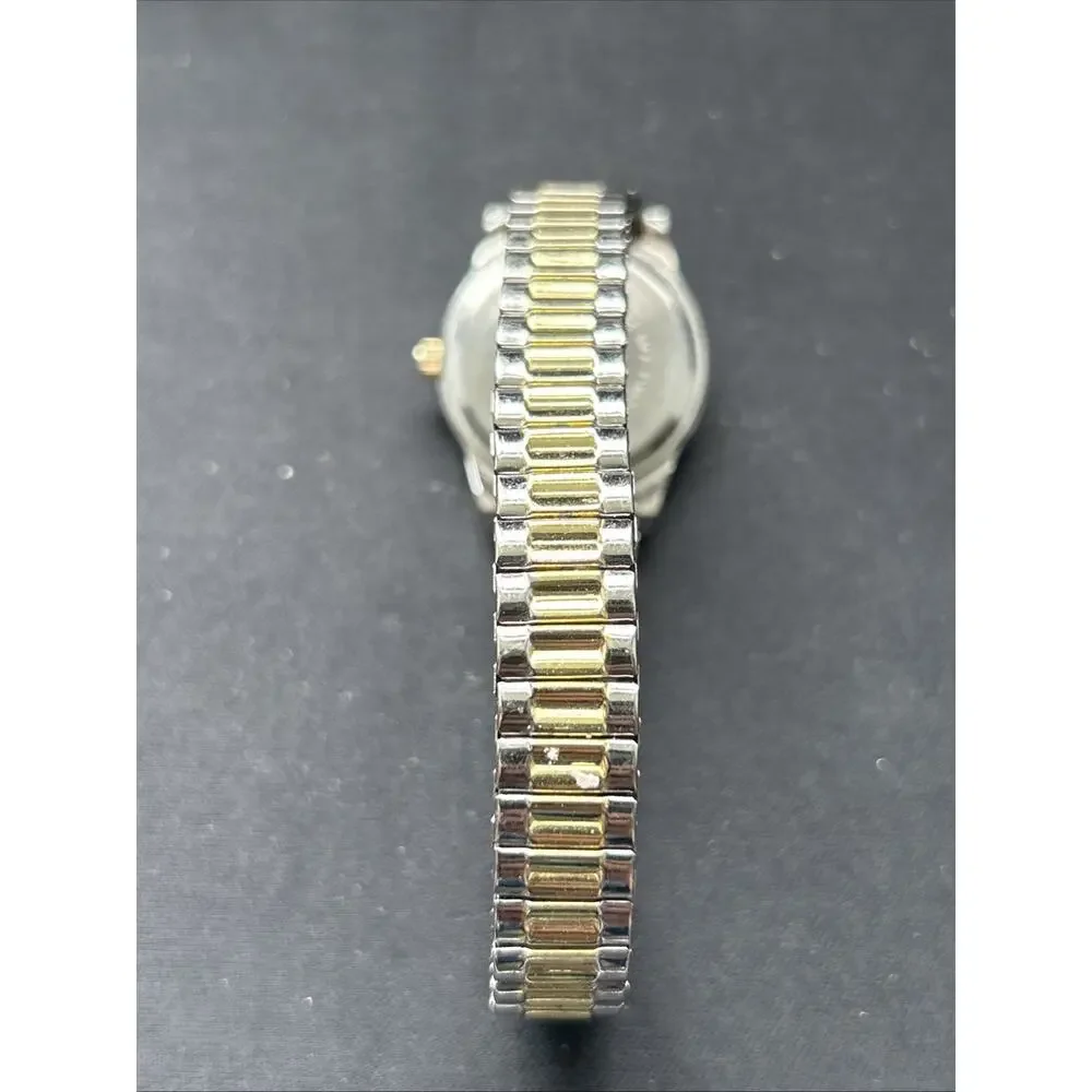 Two Tone White Dial Women’s Stretch Band Quartz Watch